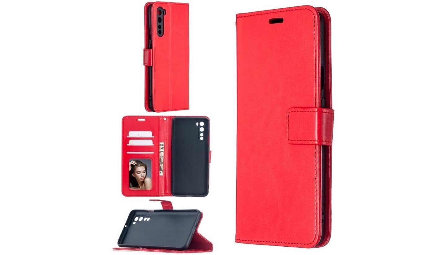 Hoesje geschikt voor Oppo Find X2 Lite - Bookcase Rood - portemonnee hoesje