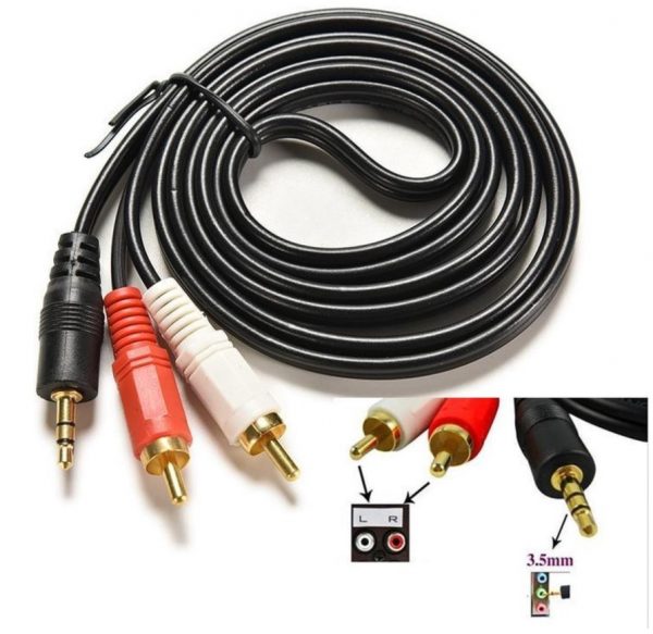 LuxeBass 1.5 M  3.5 Mm Audio Jack Plug 1 Male Naar Mannelijke Dual 2 Rca Jack Adapter Kabel stereo