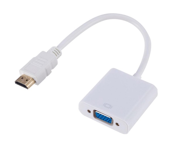 LuxeBass HDMI naar VGA Adapter - Universele HDMI VGA Converter - Male naar Female Adapter - HDMI VGA Converter Kabel - 1080P - Wit