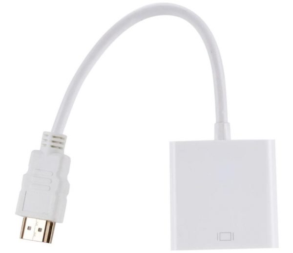 LuxeBass HDMI naar VGA Adapter - Universele HDMI VGA Converter - Male naar Female Adapter - HDMI VGA Converter Kabel - 1080P - Wit