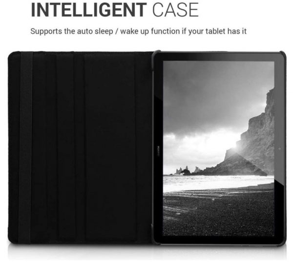 LuxeBass Hoesje geschikt voor Huawei MediaPad T5 Multi Stand Case - 360° Draaibaar - Zwart