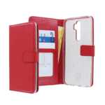 LuxeBass hoesje geschikt voor Oppo A5 / Oppo A9 hoesje book case Rood met tempered glas screen Protector