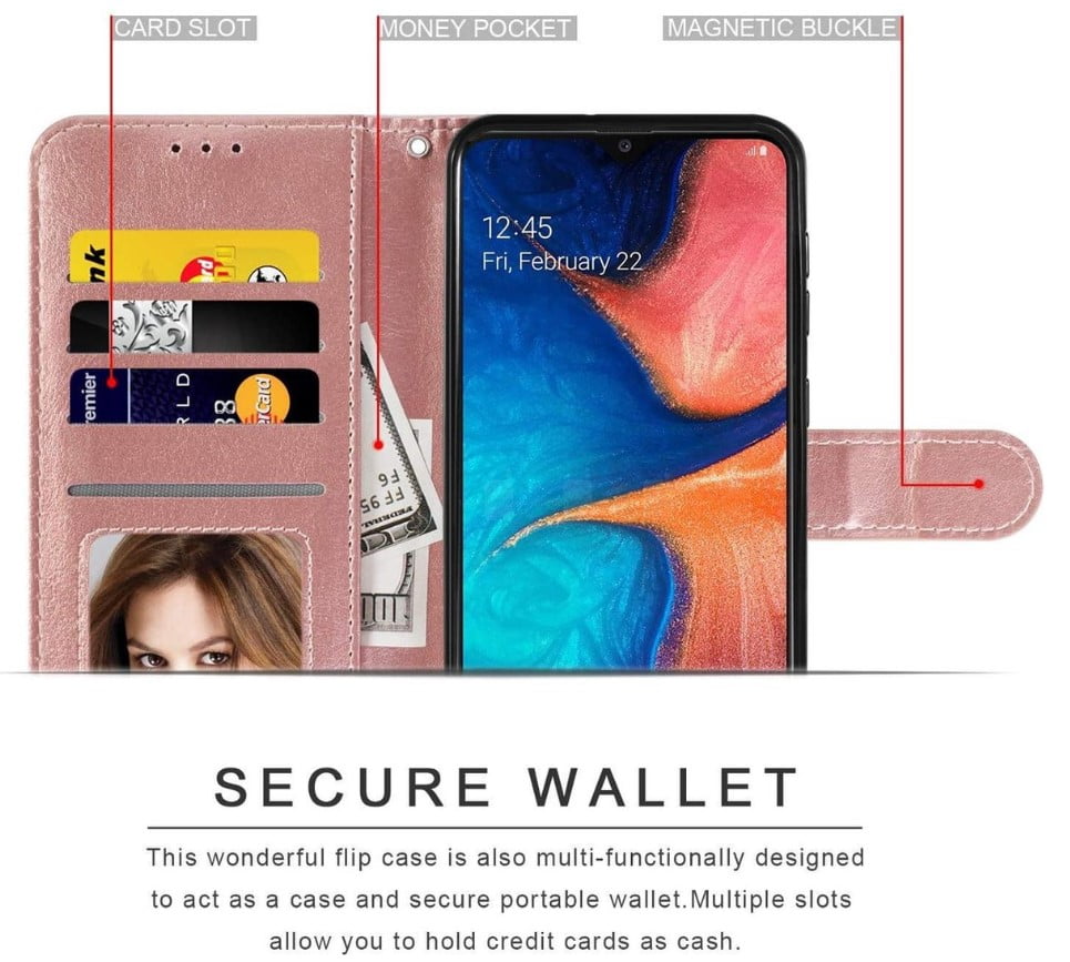LuxeBass hoesje geschikt voor Oppo A9 hoesje book case rose goud met tempered glas screen Protector