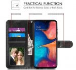 LuxeBass hoesje geschikt voor Oppo A72 hoesje book case zwart met tempered glas screen Protector