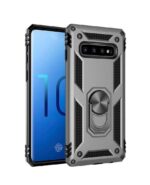 Hoesje geschikt voor Samsung Galaxy S10e Hoesje - Anti-Shock Hybrid Ring Armor Zilver