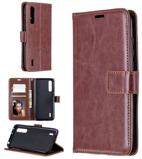 LuxeBass Hoesje geschikt voor Honor 9S hoesje book case + 2x Glas Screenprotector bruin
