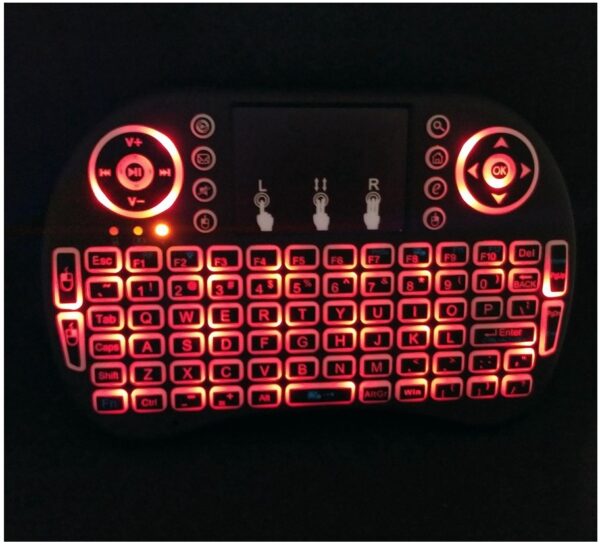Draadloos mini toetsenbord met Multi Touchpad - RGB Backlight - Oplaadbare accu