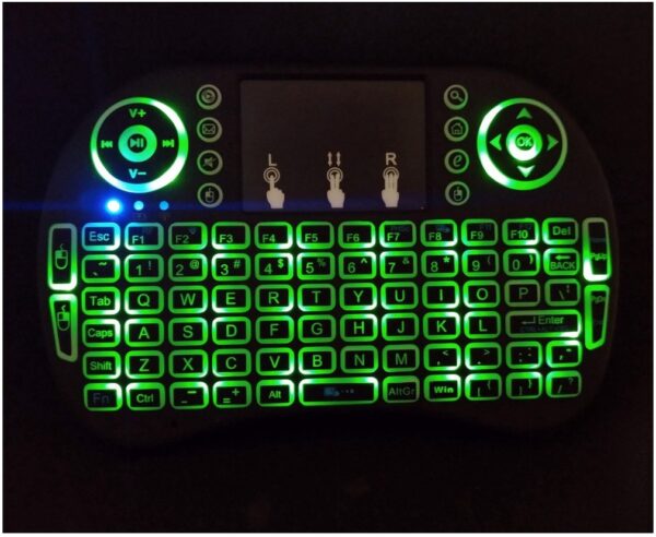 Draadloos mini toetsenbord met Multi Touchpad - RGB Backlight - Oplaadbare accu