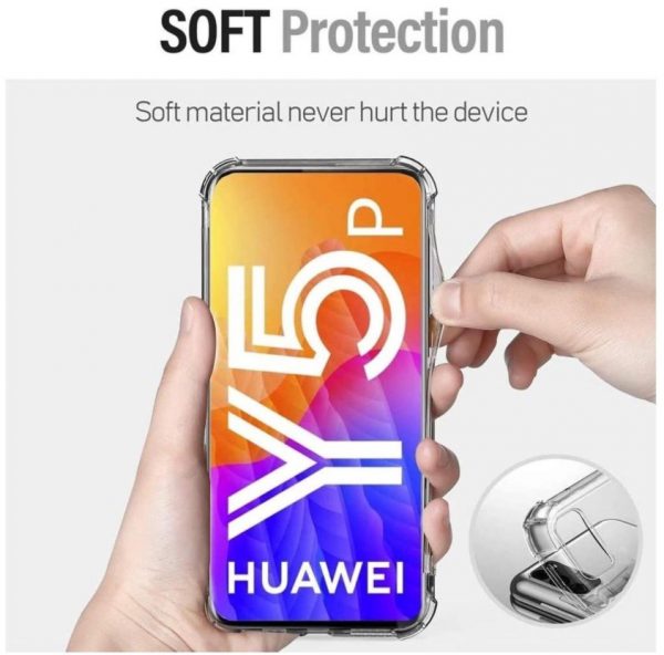Hoesje geschikt voor Huawei Y5P Anti-shock silicone hoesje transparant