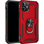 Hoesje geschikt voor iPhone 11 Hoesje - Anti-Shock Hardcase Hybrid Ring Armor - Rood