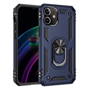 Hoesje geschikt voor iPhone 11 Pro Hoesje - Anti-Shock Hybrid Ring Armor Blauw