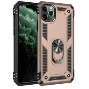 Hoesje geschikt voor iPhone 11 Pro Hoesje - Anti-Shock Hybrid Ring Armor Goud