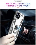 Hoesje geschikt voor iPhone 11 Pro Hoesje - Anti-Shock Hybrid Ring Armor Zilver