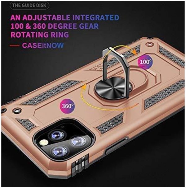 Hoesje geschikt voor iPhone 12 Hoesje - Anti-Shock Hybrid Ring Armor blauw