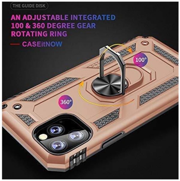 Hoesje geschikt voor iPhone 12 Hoesje - Anti-Shock Hybrid Ring Armor zwart