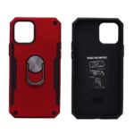 Hoesje geschikt voor iPhone 12 Pro Hoesje - Anti-Shock Hybrid Ring Armor rood