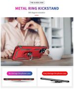 Hoesje geschikt voor iPhone 12 Pro Hoesje - Anti-Shock Hybrid Ring Armor rood