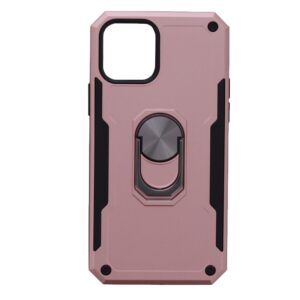 Hoesje geschikt voor iPhone 12 Pro Hoesje - Anti-Shock Hybrid Ring Armor Rosegoud
