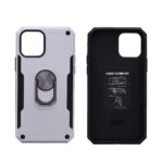 Hoesje geschikt voor iPhone 12 Pro Hoesje - Anti-Shock Hybrid Ring Armor zilver