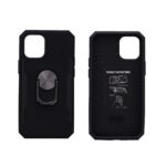 Hoesje geschikt voor iPhone 12 Pro Hoesje - Anti-Shock Hybrid Ring Armor Zwart