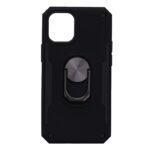 Hoesje geschikt voor iPhone 12 Pro Hoesje - Anti-Shock Hybrid Ring Armor Zwart
