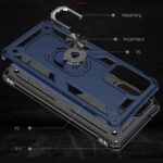 Hoesje geschikt voor iPhone 12 Pro Max Hoesje - Anti-Shock Hybrid Ring Armor Blauw