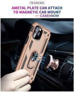 Hoesje geschikt voor iPhone 12 Pro Max Hoesje - Anti-Shock Hybrid Ring Armor goud