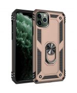 Hoesje geschikt voor iPhone 12 Pro Max Hoesje - Anti-Shock Hybrid Ring Armor goud