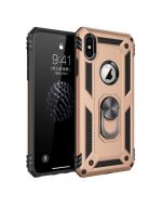 Hoesje geschikt voor iPhone X/Xs Hoesje - Anti-Shock Hybrid Ring Armor Goud