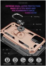 Hoesje geschikt voor iPhone X/Xs Hoesje - Anti-Shock Hybrid Ring Armor Goud