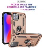 Hoesje geschikt voor iPhone X/Xs Hoesje - Anti-Shock Hybrid Ring Armor Goud