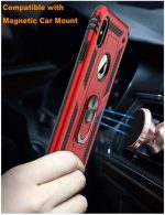 Hoesje geschikt voor iPhone X/Xs Hoesje - Anti-Shock Hybrid Ring Armor rose Rood