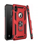 Hoesje geschikt voor iPhone X/Xs Hoesje - Anti-Shock Hybrid Ring Armor rose Rood
