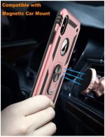 Hoesje geschikt voor iPhone X/Xs Hoesje - Anti-Shock Hybrid Ring Armor Rosegoud