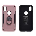 Hoesje geschikt voor iPhone X/Xs Hoesje - Anti-Shock Hybrid Ring Armor Rosegoud