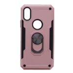 Hoesje geschikt voor iPhone X/Xs Hoesje - Anti-Shock Hybrid Ring Armor Rosegoud