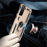 Hoesje geschikt voor iPhone XR Hoesje - Anti-Shock Hybrid Ring Armor goud
