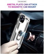 Hoesje geschikt voor iPhone XR Hoesje - Anti-Shock Hybrid Ring Armor zilver