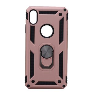 Hoesje geschikt voor iPhone Xs Max Hoesje - Anti-Shock Hybrid Ring Armor Rosegoud