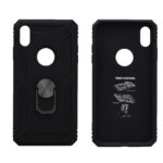 Hoesje geschikt voor iPhone Xs Max Hoesje - Anti-Shock Hybrid Ring Armor Zwart