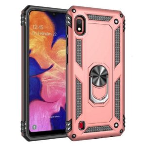 Hoesje geschikt voor Samsung Galaxy A10 Hoesje - Anti-Shock Hybrid Ring Armor Rosegoud