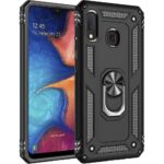 Hoesje geschikt voor Samsung Galaxy A40(s) Hoesje - Anti-Shock Hybrid Ring Armor Zwart