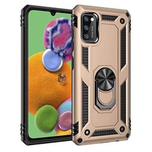 Hoesje geschikt voor Samsung Galaxy A41 Hoesje - Anti-Shock Hybrid Ring Armor Goud