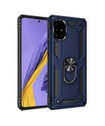 Hoesje geschikt voor Samsung Galaxy A51 Hoesje - Anti-Shock Hybrid Ring Armor Blauw
