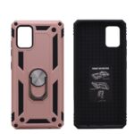 Hoesje geschikt voor Samsung Galaxy A51 Hoesje - Anti-Shock Hybrid Ring Armor Rosegoud