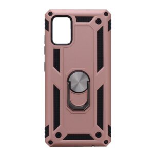 Hoesje geschikt voor Samsung Galaxy A51 Hoesje - Anti-Shock Hybrid Ring Armor Rosegoud