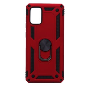 Hoesje geschikt voor Samsung Galaxy A71 Hoesje - Anti-Shock Hybrid Ring Armor Rood