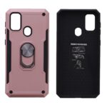Hoesje geschikt voor Samsung Galaxy M21 Hoesje - Anti-Shock Hybrid Ring Armor Rosegoud