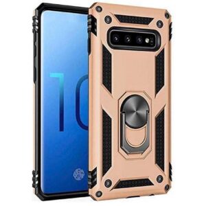 Hoesje geschikt voor Samsung Galaxy S10e Hoesje - Anti-Shock Hybrid Ring Armor Goud