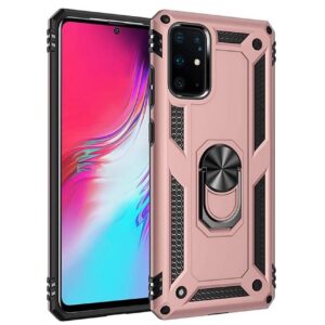 Hoesje geschikt voor Samsung Galaxy S20 Plus Hoesje - Anti-Shock Hybrid Ring Armor Rosegoud